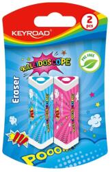 Keyroad Radír, PVC mentes 2 db/bliszter Keyroad Kaleidoscope vegyes színek