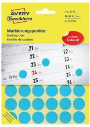 AVERY Etikett címke, o18mm, jelölésre, 24 címke/ív, 44 ív/doboz, Avery kék - suplix