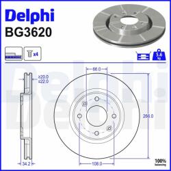 DELPHI féktárcsa DELPHI BG3620 (BG3620)