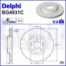 DELPHI féktárcsa DELPHI BG4931C (BG4931C)