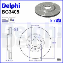 DELPHI féktárcsa DELPHI BG3405 (BG3405)