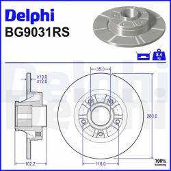 DELPHI féktárcsa DELPHI BG9031RS (BG9031RS)