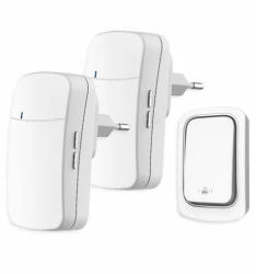 OMU system Vezeték nélküli csengő 1 adó kinetikus és 2 vevő 230V fehér (WBKK02-1A2VW)