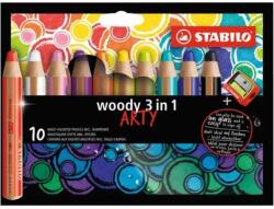 STABILO woody 3 az 1-ben zsírkréta 10 db hegyezővel ' ARTY&#39