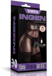 Lovetoy Vibrating Easy Strapon Set 8.5″ Black