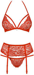 Obsessive 838-SEG-3 set 3-pcs red S/M