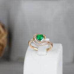  Zöld köves gyűrű-55 (CSW999895)