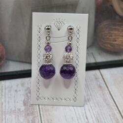 csucsajandek Ametiszt strasszos fülbevaló (CSW683465)