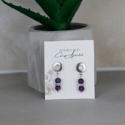 csucsajandek Matt ametiszt fülbevaló (CSW676385)