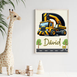 csucsajandek Névre szóló falikép-Munkagépes (CSW255461)