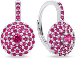 Brilio Silver Csodálatos ezüst fülbevalók fukszia cirkónium kővel EA13