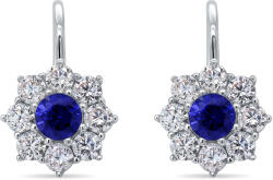 Brilio Silver Ezüst fülbevaló csillogó színtiszta és kék cirkónium kövekkel EA121W