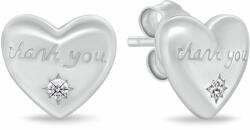 Brilio Silver Gyengéd ezüst fülbevaló cirkónium kövekkel Szívek felirattal EA1227W