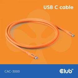 Club 3D USB 3.2 Type C Összekötő Narancssárga 2m CAC-3000 (CAC-3000)
