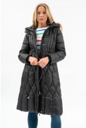 BUDMIL Hosszú téli kabát Női XL fekete 20030559-002252-0599