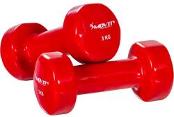 MOVIT Set de gantere din vinil MOVIT, 2 x 3 kg roșu (20040361)