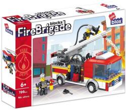alleBLOX - Fire Brigade Létrás tűzoltóautó 196 db-os építőkocka játékszett (AB1012) (AB1012)
