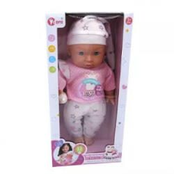 Man Yuk Toys Hangot adó játékbaba lámakornis ruhában - 35 cm (WZB102-10) (WZB102-10)
