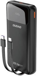 Dudao K15Pro Power Bank 20000mAh 22.5W PD USB-C / USB-A / Beépített Lightning és USB-C Kábelek - Fekete