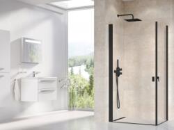 RAVAK Chrome CRV1+CRV1 zuhanykabin fekete, átlátszó 80x100 (1QV40301Z1+1QVA0301Z1)