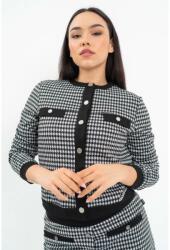 BUDMIL Rövid fazonú blézer Női M fekete melír-fehér 20060092-001252-0399