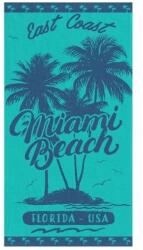 Welora Strandtörölköző Miami Beach szöveggel, pamut, 75x150cm, türkizkék (JM1203275)