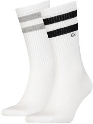 Calvin Klein CALVIN KLEIN, Hosszú szárú csíkos zokni szett - 2 pár, Fehér, 39-42 (701218711-004-39-42)