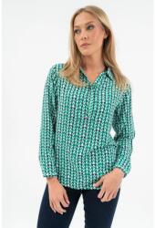 BUDMIL Lezser fazonú blúz Női M zöld-fehér 20770077-002252-0399