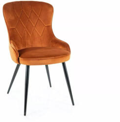 SIGNAL MEBLE Lotus Elegance Bársony Étkezőszék Fahéjbarna Fekete Fémlábakkal