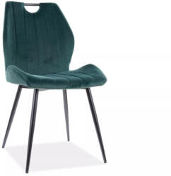 SIGNAL MEBLE Arco Velvet Bársony Étkezőszék Zöld Fekete Vázzal
