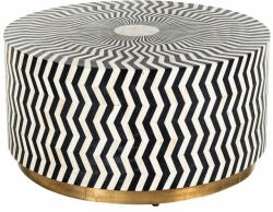 Richmond Richmond Bliss Geometrikus Csontberakásos Dohányzóasztal Réz Fekete-Fehér