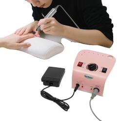 Körömfúrógép, 5 fúrófej, állítható sebesség, rózsaszín