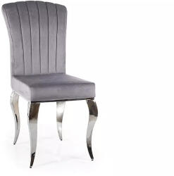 SIGNAL MEBLE Prince Velvet Krómi Bársony Étkezőszék Szürke Barokk Stílusú - fizz - 52 789 Ft