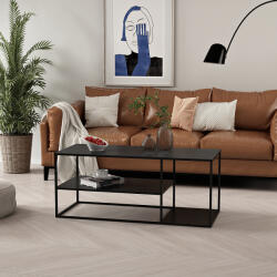 PremiumXL en. casa Dohányzóasztal Solund 120x50x50 cm fekete, matt