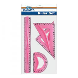 Centrum Vonalzókészlet hajlékony 30 cm, 2 db háromszög, szögmérős- 3 féle (80716) (80716)