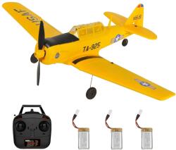  RC repülőgép, 450 mm-es szárnyfesztávolság, 6 tengelyes giroszkóp, 12-15 perc repülési idő, sárga 3 elem