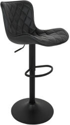 King Home Favius Állítható Magasságú Bárszék Steppelt PU Bőr Fekete