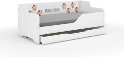  LILU gyerekágy laminált oldallal 160x80cm matraccal és ágyneműtartóval - majom