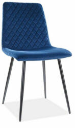 SIGNAL MEBLE Irys Velvet Steppelt Bársony Étkezőszék Tengerészkék Fekete Vázzal