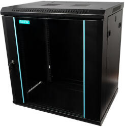  Fali szekrény állvány SPCW-12U-450-BK-03, 19 hüvelyk, 12U, 600x450, fekete