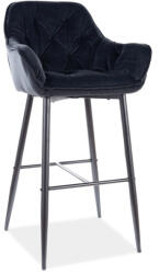 Signal Cherry H-1 Bársony Bárszék Fekete Matt Fém Vázzal