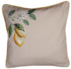 Clayre & Eef Párnahuzat 40X40cm, 100% Pamut, Lemons & Leafs
