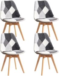 Étkezőszékek, színes patchwork design, párnázott ülés, fekete fehér szürke