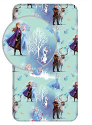 Jerry Fabrics Disney Jégvarázs gumis lepedő white trees 90x200cm (JFK034903)