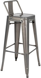 King Home Tower Back Fém Bárszék Ezüst