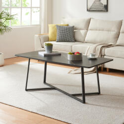 PremiumXL en. casa Dohányzóasztal Riskiften 120x60x48 cm márvány hatású, fekete