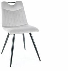 SIGNAL MEBLE Orfe Velvet Bársony Étkezőszék Világosszürke Fekete Fém Vázzal