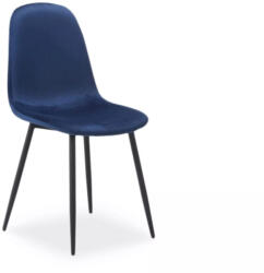 SIGNAL MEBLE Fox Velvet Bársony Étkezőszék Tengerészkék Fekete Vázzal