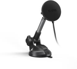 SBS TESUPPMAG15WLONGARM Cabluri USB-A + USB-C + Inel magnetic incluse brat lung cu ventuza compatibil cu Magsafe 15W Negru (TESUPPMAG15WLONGARM) - vexio