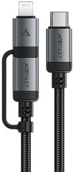 ACEFAST Cablu de incarcare Type-C la Type-C, Lightning, 60W, 3A, Fast Charging, 1.2m - (C20-01) - Black (KF2349255) - vexio